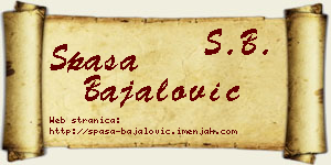 Spasa Bajalović vizit kartica